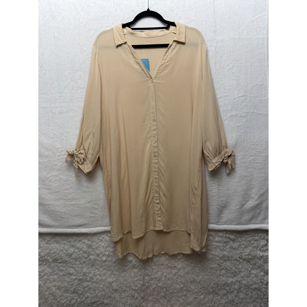 Cupshe Beige Collared Cover Up Size Medium Women's‎
